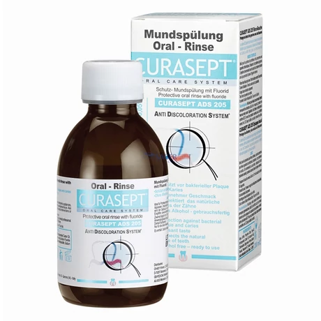 Curasept ADS 205 klórhexidin tartalmú szájöblögető (0,05% CHX, 200 ml)